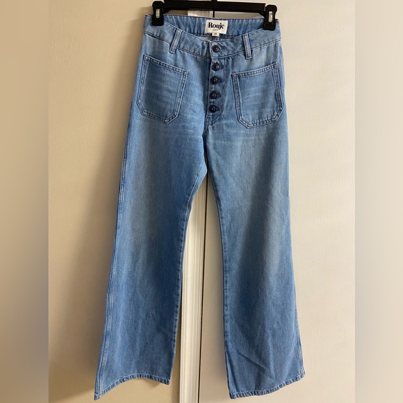 Rouje Denim - Rouje Paris Light Blue Women's Jeans wide legs button fly Sz 26 women